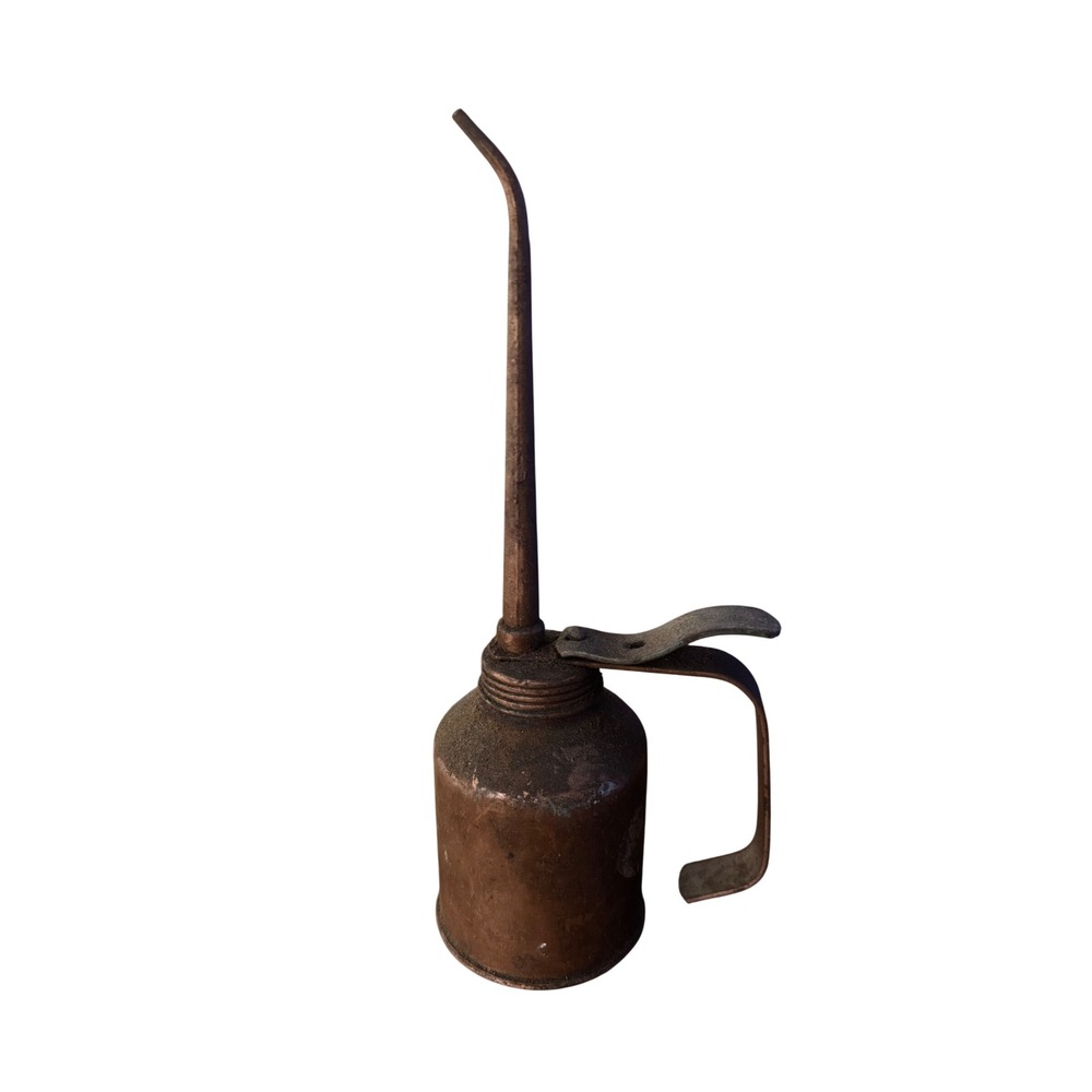 Vintage Dutton-Lainson Pump Oil Can Antique Industrial Copper Patina Oiler USA